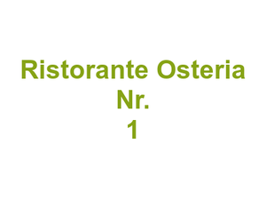 Ristorante Osteria Nr. 1 Logo