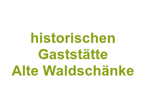 Wiesenstein in der historischen Gaststätte Alte Waldschänke Logo