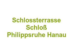 Schlossterrasse Schloß Philippsruhe Hanau Logo