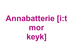 Annabatterie [i:t mor keyk] Logo