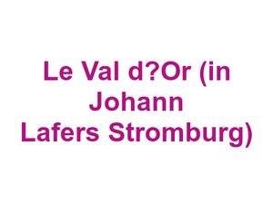 Le Val d’Or (in Johann Lafers Stromburg) Logo