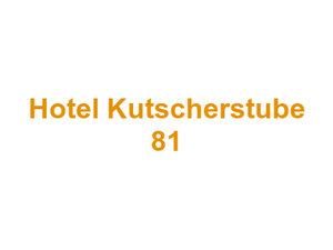 Hotel Kutscherstube 81 Logo