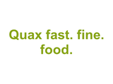 Quax fast. fine. food. Logo