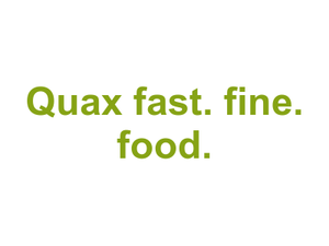 Quax fast. fine. food. Logo