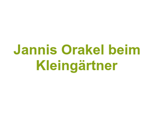 Jannis Orakel beim Kleingärtner Logo