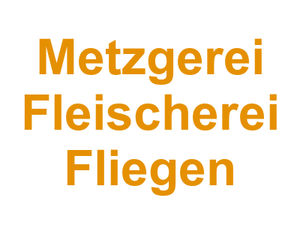 Metzgerei Fleischerei Fliegen Logo