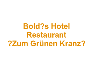 Bold’s Hotel Restaurant „Zum Grünen Kranz“ Logo